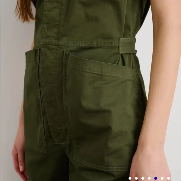 Alex Mill Olive Green Short Sleeve Jumpsuit - Picture 7 of 9